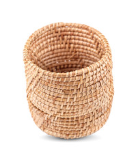  Bamboo basket isolated on white background