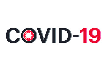 Covid-19 Corona virus Concept Inscription Typography Design Logo. Dangerous Virus Vector illustration Icon.
