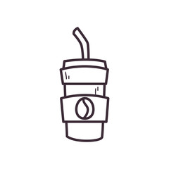 Coffee mug line style icon vector design