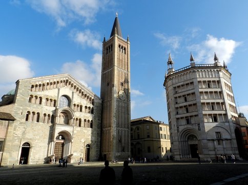 Parma, Italy, Cathedral, Tower & Baptistery