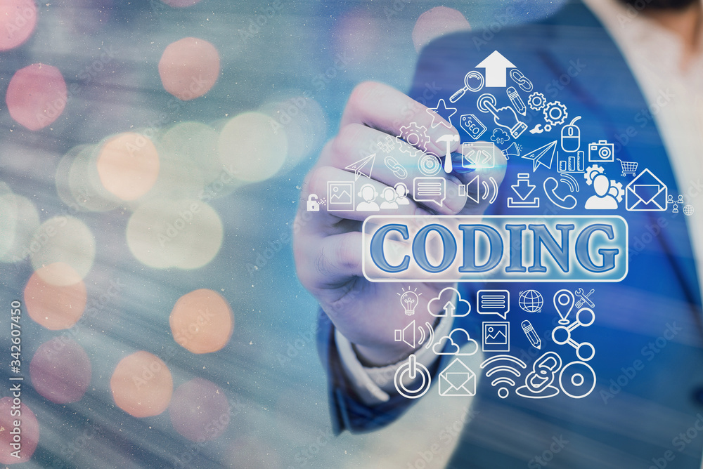 Poster Handwriting text writing Coding. Conceptual photo assigning code to something for classification identification