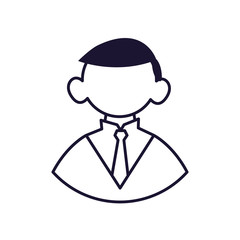 portrait of young man, line style icon