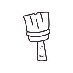 Paint brush line style icon vector design
