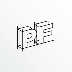 Initial Letter PF with Architecture Graphic Logo Design