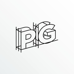 Initial Letter PG with Architecture Graphic Logo Design