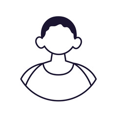 portrait of young man, line style icon