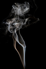 Smoke trail on black background