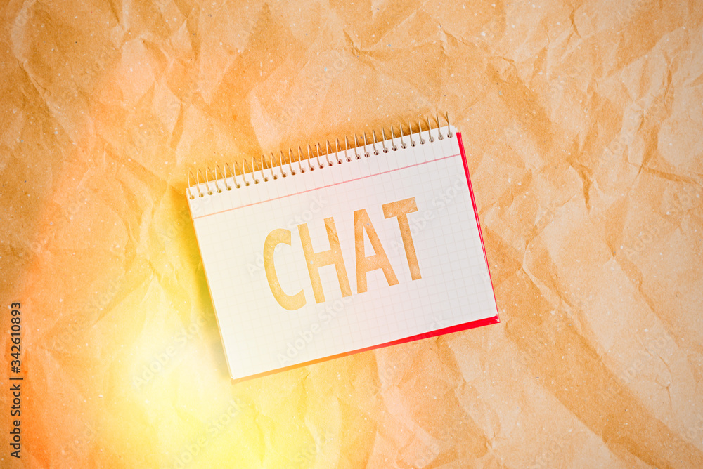Poster conceptual hand writing showing chat. concept meaning take part in a discussion that involves sendin