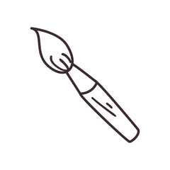 Paint brush line style icon vector design