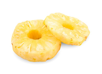 slice pineapple fruit isolated on white background