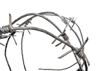 barbed wire isolated on white background