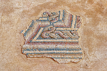 Fragment of mosaic coating in the house of Eustolios (4th century), the ancient city of Kourion, near Limassol, Episkopi, Cyprus