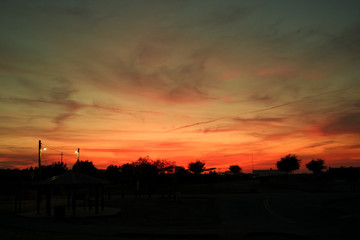 Beautiful Sunset time with silhouette in Sacramento, CA