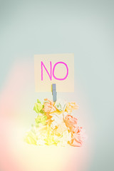 Handwriting text writing No. Conceptual photo Put a stop on the current activity State of Rejection...