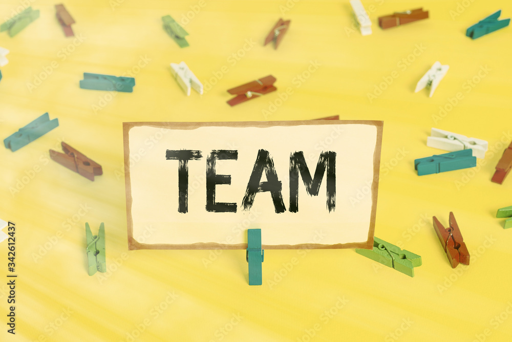 Poster conceptual hand writing showing team. concept meaning group of showing working together classed and 