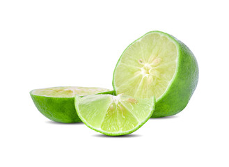 Fototapeta na wymiar slice of lime isolated on white background