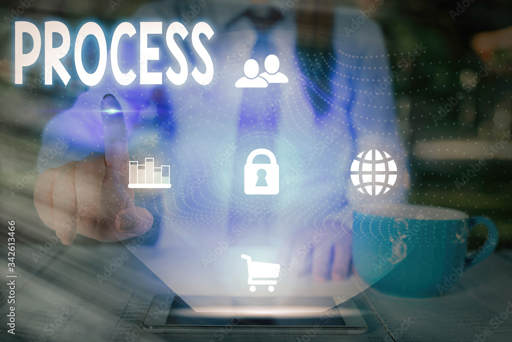 Fototapete text sign showing process. business photo text standard procedures how to handle a particular job ru