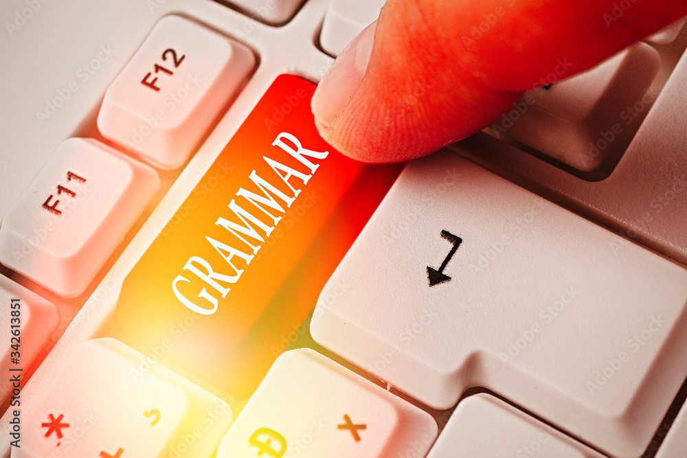 Poster word writing text grammar. business photo showcasing whole system and structure of a language or of 