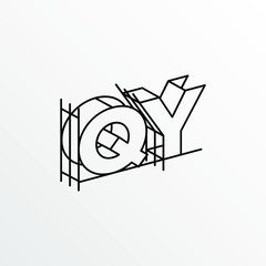 Initial Letter QY with Architecture Graphic Logo Design