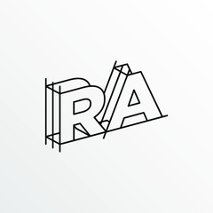 Initial Letter RA with Architecture Graphic Logo Design