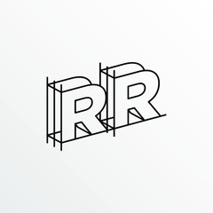 Initial Letter RR with Architecture Graphic Logo Design