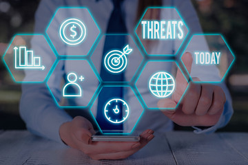 Text sign showing Threats. Business photo text Statement of an intention to inflict pain hostile...