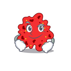 A mascot design of streptococcus pneumoniae having confident gesture