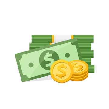 recommend clip art: banknote money and medal for clip art, gold dollar coin banknote money isolated on white, illustration banknote money flat, bank note and medal dollar golden money for symbol infographics icon