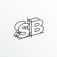 Initial Letter SB with Architecture Graphic Logo Design