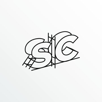 Initial Letter SC with Architecture Graphic Logo Design