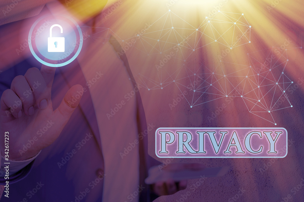 Poster writing note showing privacy. business concept for right to keep demonstratingal matters and informa