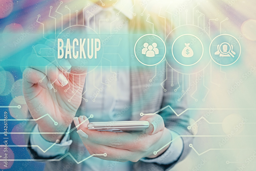 Poster text sign showing backup. business photo text copy of file or other item data made in case original 