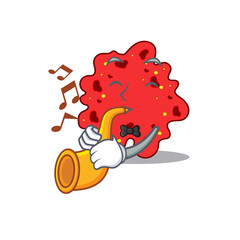 Fototapeta na wymiar Talented musician of streptococcus pneumoniae cartoon design playing a trumpet