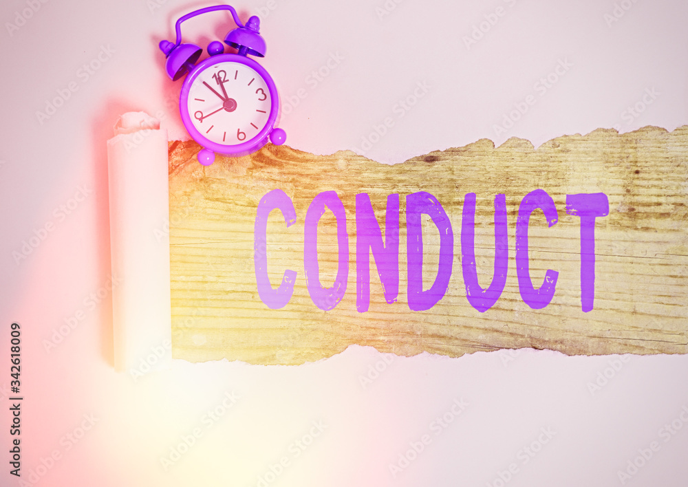Poster writing note showing conduct. business concept for manner in which an organization or activity is ma