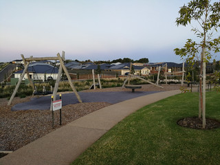 Closed playground in Australian suburb due to Coronavirus - 342618072