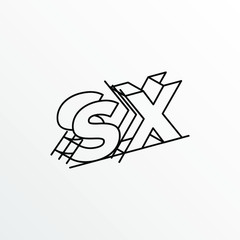 Initial Letter SX with Architecture Graphic Logo Design