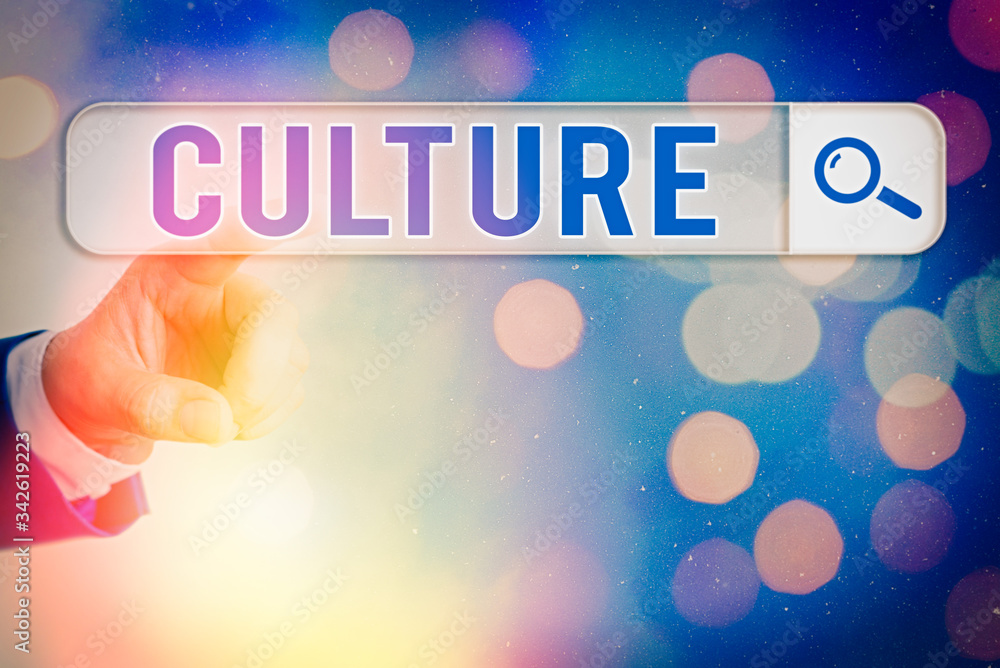 Aufkleber writing note showing culture. business concept for characteristics and knowledge of a particular gro