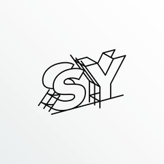 Initial Letter SY with Architecture Graphic Logo Design