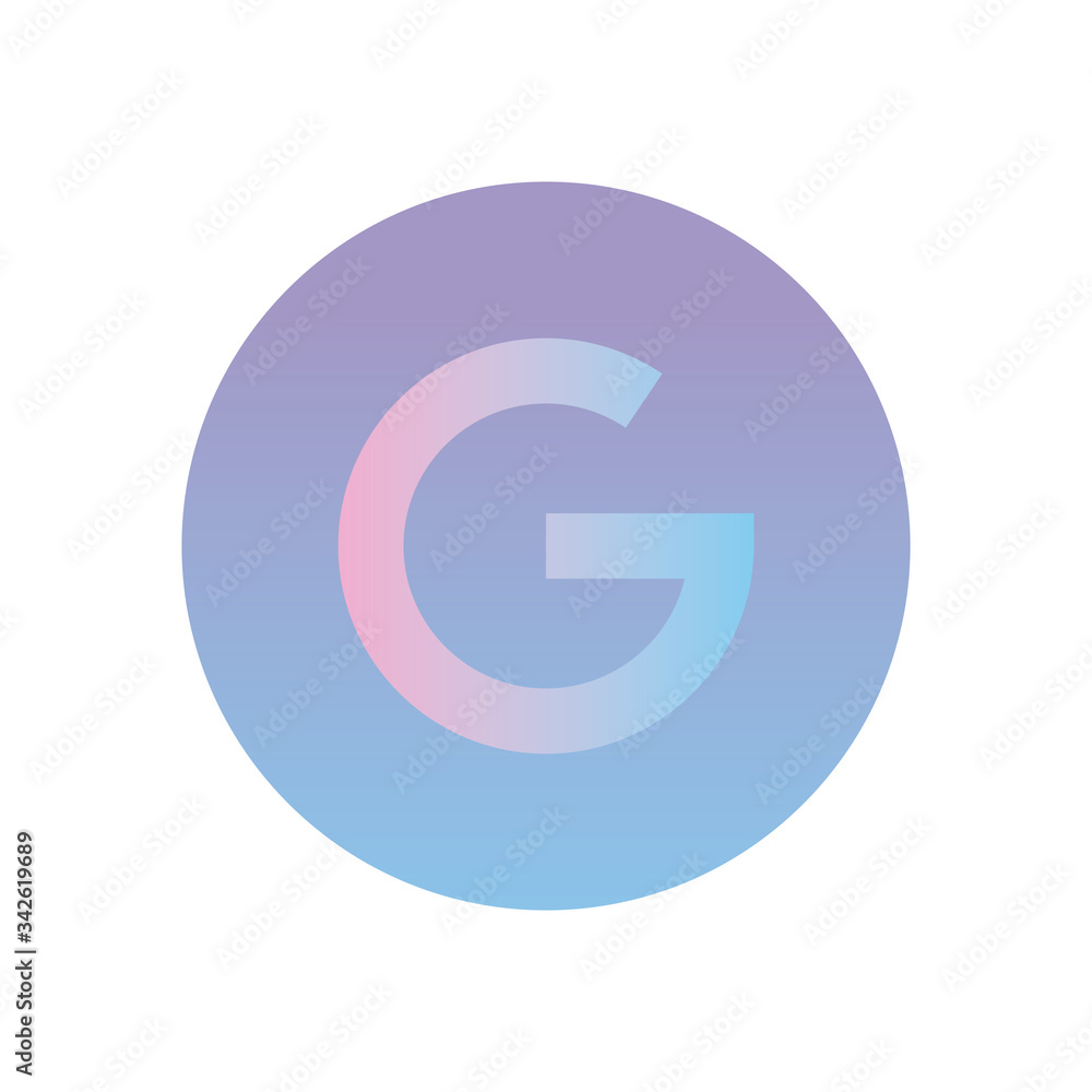Poster g symbol gradient style icon vector design