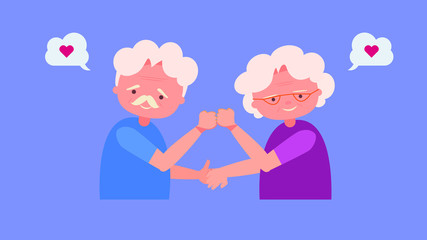 Happy old people,Elderly lovers, good mood and physical health,Elderly lovers, good mood and physical health 