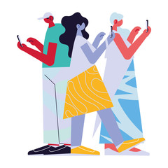 people connected online by different electronic means