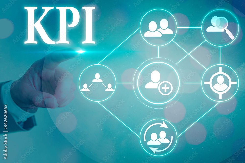 Poster conceptual hand writing showing kpi. concept meaning evaluate the success of an organization in a pa