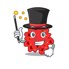 An attractive Magician of streptococcus pneumoniae cartoon design