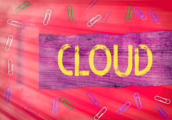 Conceptual hand writing showing Cloud. Concept meaning anything that involves delivering hosted services over the Internet