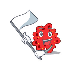 A nationalistic streptococcus pneumoniae mascot character design with flag