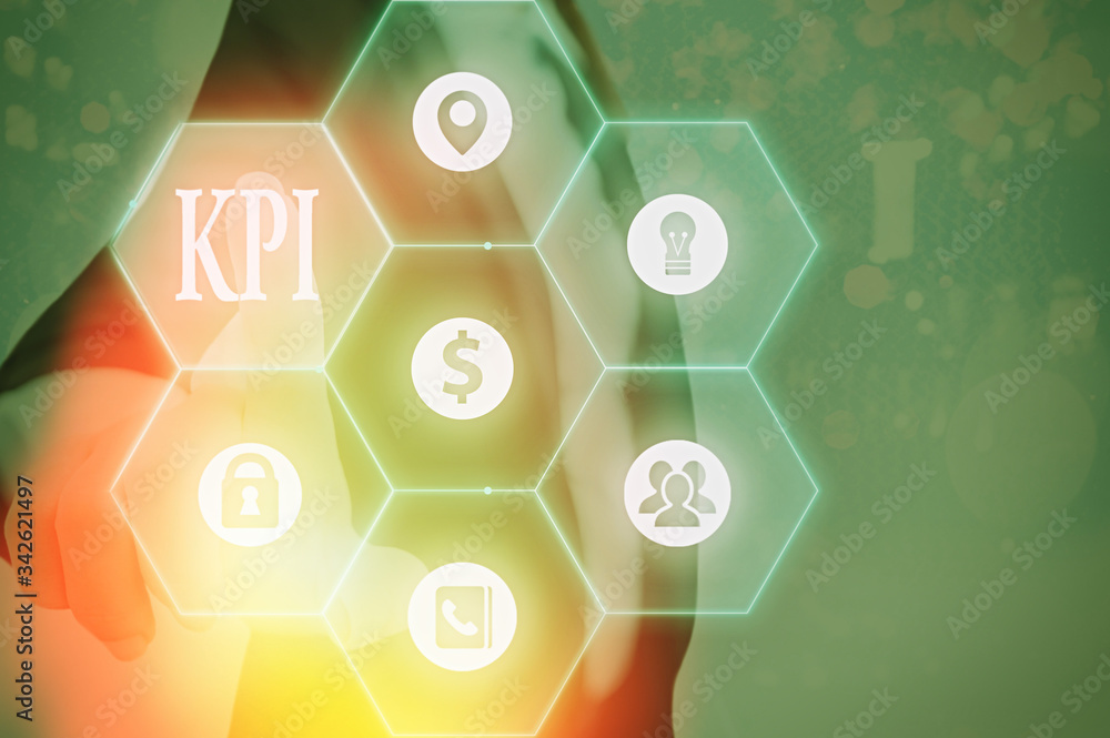 Poster conceptual hand writing showing kpi. concept meaning evaluate the success of an organization in a pa
