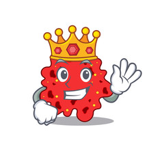 A Wise King of streptococcus pneumoniae mascot design style