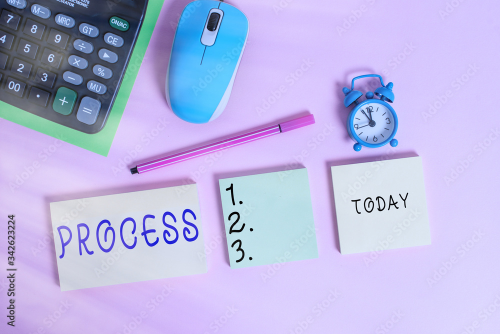 Fototapete text sign showing process. business photo text standard procedures how to handle a particular job ru
