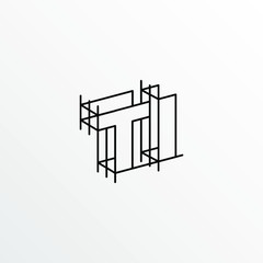 Initial Letter TI with Architecture Graphic Logo Design