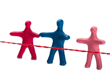 Plasticine small people at quarantine